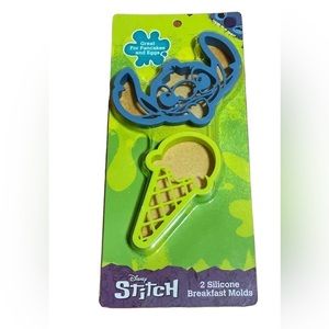 Disney Stitch 2Pk Silicone Breakfast Molds NEW Great For Making Pancakes…